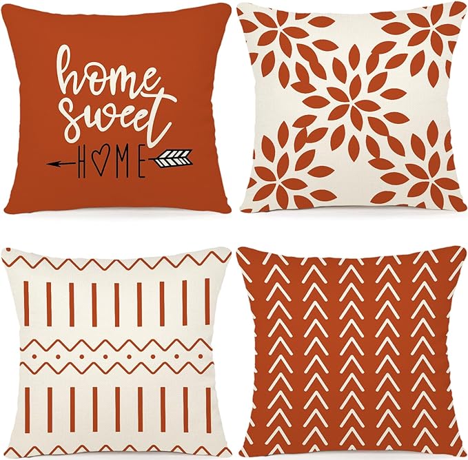 YCOLL Fall Pillow Covers 20x20 Set of 4, Modern Sofa Throw Pillow Cover by PillowCoversExpert