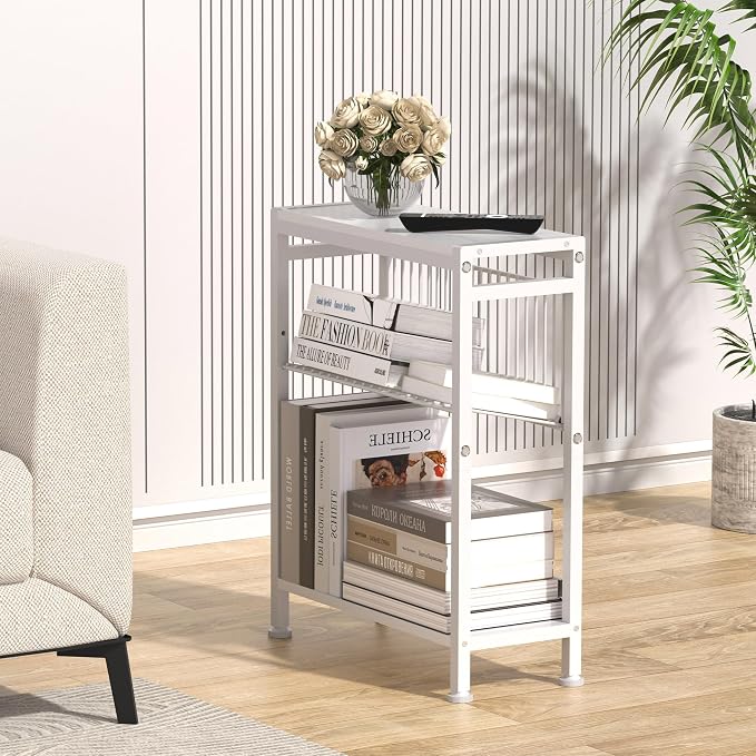 End Table for Small Space, 3-Tier Narrow Side Table - Image 8