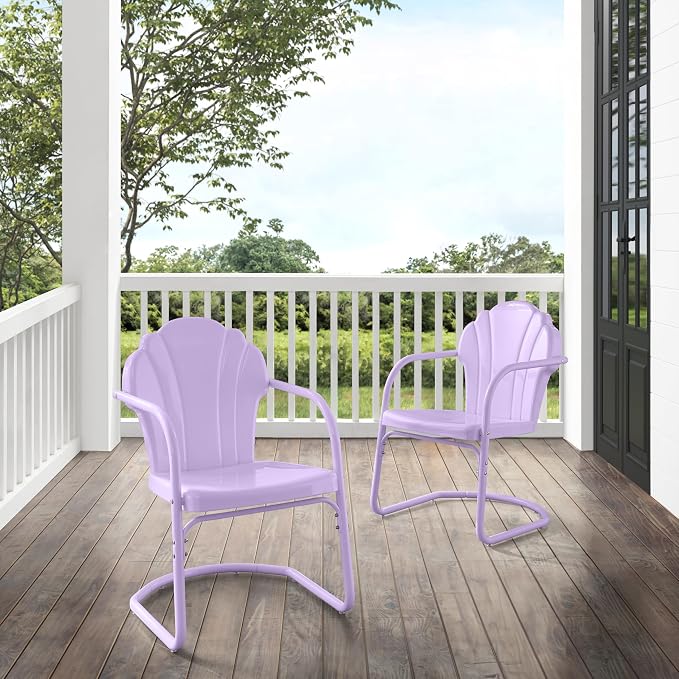 Crosley Furniture Tulip 2-Piece Outdoor Chair Set, Vintage Retro Metal Patio - Image 7