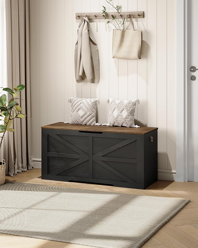 CHOEZON Storage Chest, 39.4" Wooden Storage Trunk, Modern Storage Bench - Image 4
