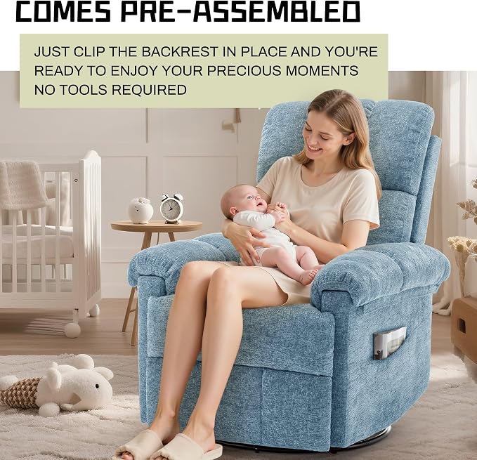 Korser Recliner Chair, Swivel Rocker Recliner Chair - Image 9