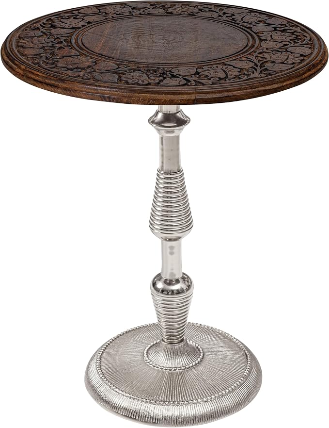 Side Tables-Hand Carved Vintage Boho Folding End Tables by TheWoodenTown