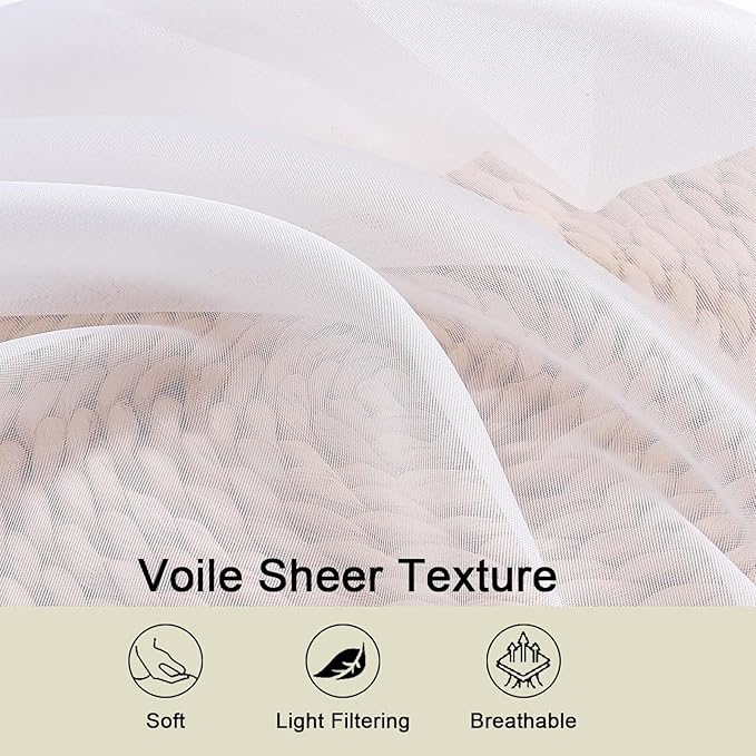 White Valances for Windows, Modern Solid Mini Small Window Curtains for Cafe - Image 3