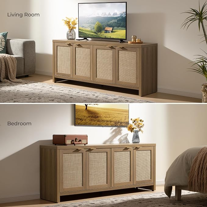 SICOTAS TV Stand for Living Room Boho Entertainment Center for Bedroom - Image 8