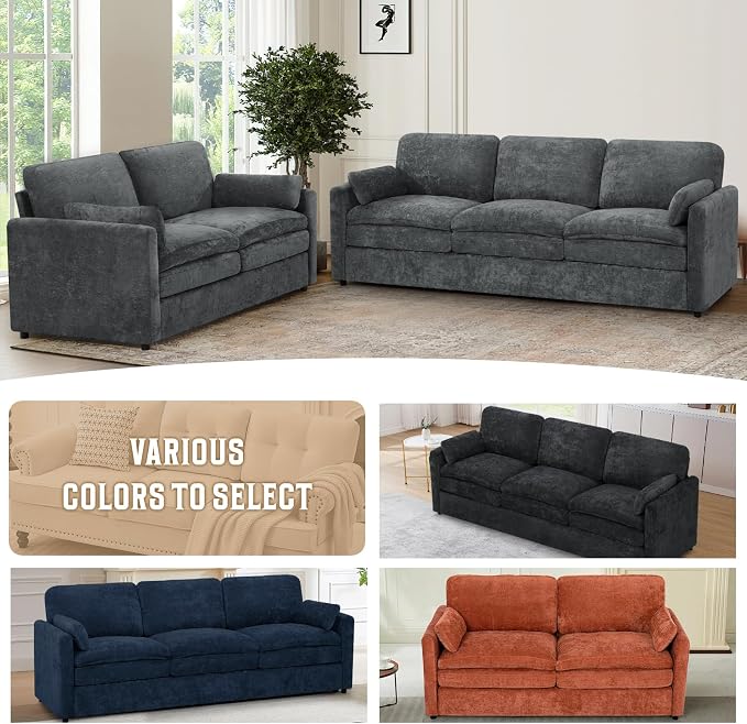 Chenille Upholstered Sofa Set - Image 6