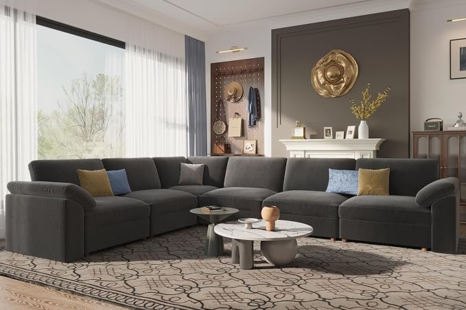 EASE MOOSE Oversized Sectional Modular Sofa, Large L Shape Sectional Couch Wide by EASEMOOSE