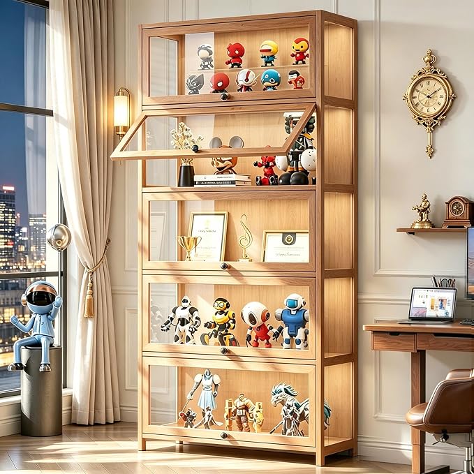 Display Cabinet with Acrylic Glass Doors 67.7'' Tall Curio Cabinet by Unknown