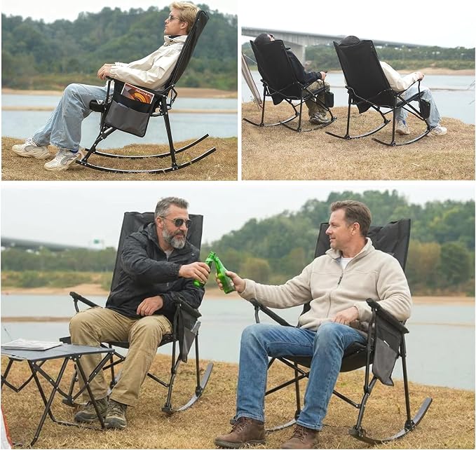 Romswi 2 Pack High Back Portable Rocking Chair - Image 8