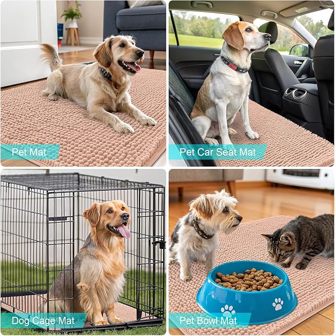 OLANLY Dog Door Mat for Muddy Paws 59x35, Absorbs Moisture and Dirt, Absorbent - Image 7