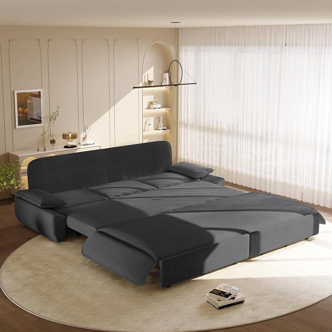 KEIKI 94.5" King 3-in-1 Sleeper Sofa, Oversized Pull-Out Couch by KEIKI