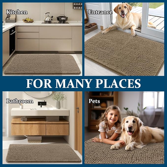 OLANLY Dog Door Mat for Muddy Paws 47x17, Absorbs Moisture and Dirt, Absorbent - Image 8