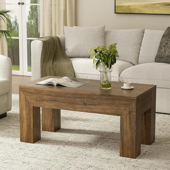 FABATO 41.7'' Lift Top Coffee Table, Wooden Rectangle Coffee Table - Image 8