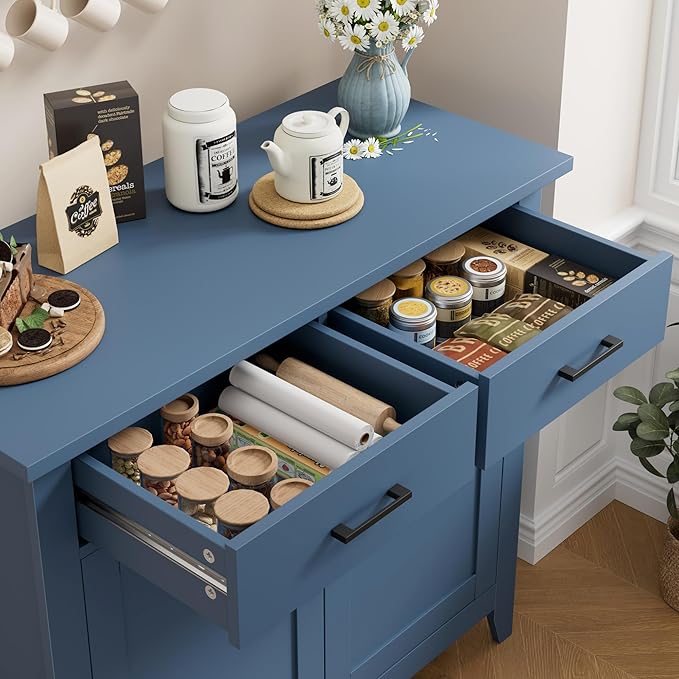 HORSTORS Kitchen Storage Cabinet, Modern Farmhouse Buffet Cabinet - Image 6