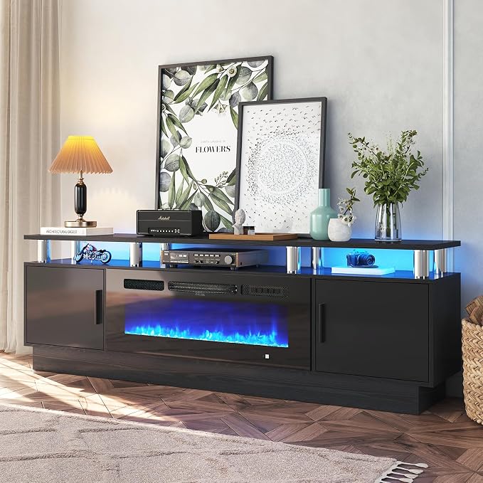 70" TV Stand for Living Room, Modern Entertainment Center & Media Console - Image 9