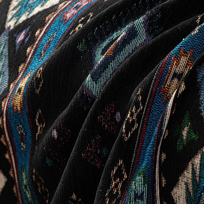 VClife Bohemian Couch Cover, Vintage Moroccan Tribal Geometric Chenille Couch - Image 5