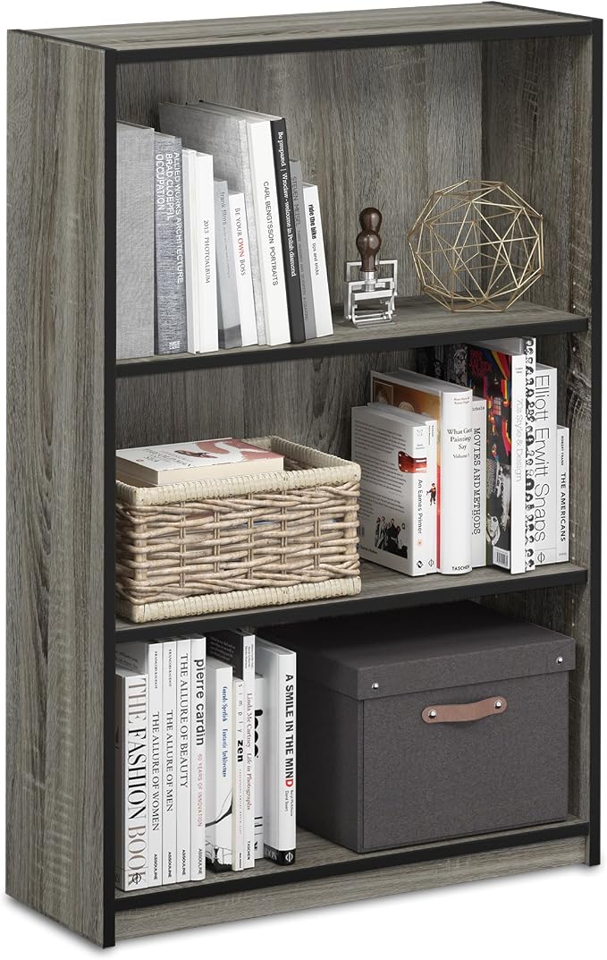 Furinno Jaya Book Shelf, 3-Tier Bookshelf, Standing Bookcase - Image 4