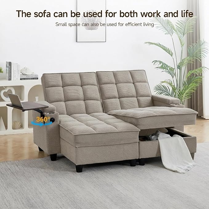 Auvsoce 71" Chaise Lounge Chair Indoor, Convertible Sleeper Sofa Bed - Image 6