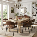 HNY Modern Dining Room Arm Chairs Set of 6, Retro Faux Leather Upholstered by HNY