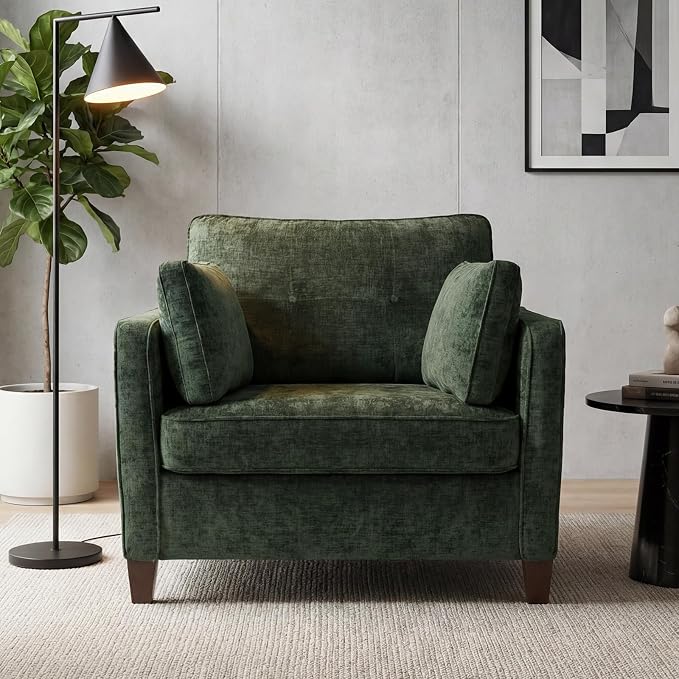 Luxury Oversized Accent Chair Set of 2, 40.9" Upholstered Piping Single - Image 4
