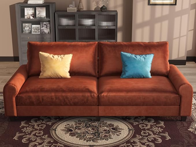 EASE MOOSE 88.5" Large Seat Velvet Loveseat Sofa, Modern Deep Seat Couches - Image 4
