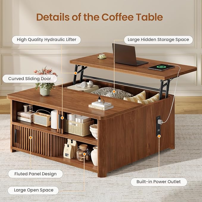 Itaar 31.5" Lift Top Coffee Table - Image 3