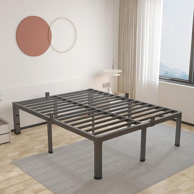 ROIL 12 inch California King Size Bed Frame Metal Platform No Box Spring Needed - Image 9