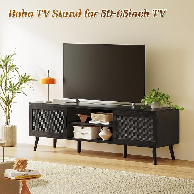 SUPERJARE TV Stand for 65 Inch TV, Entertainment Center - Image 2