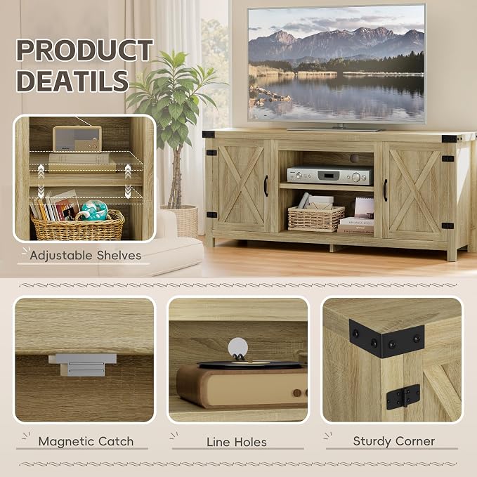 YESHOMY Modern Farmhouse TV Stand - Image 4