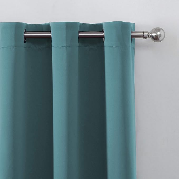 LEMOMO Sea Teal Blackout Curtains 40 x 63 Inch Length/Set of 2 Curtain - Image 7