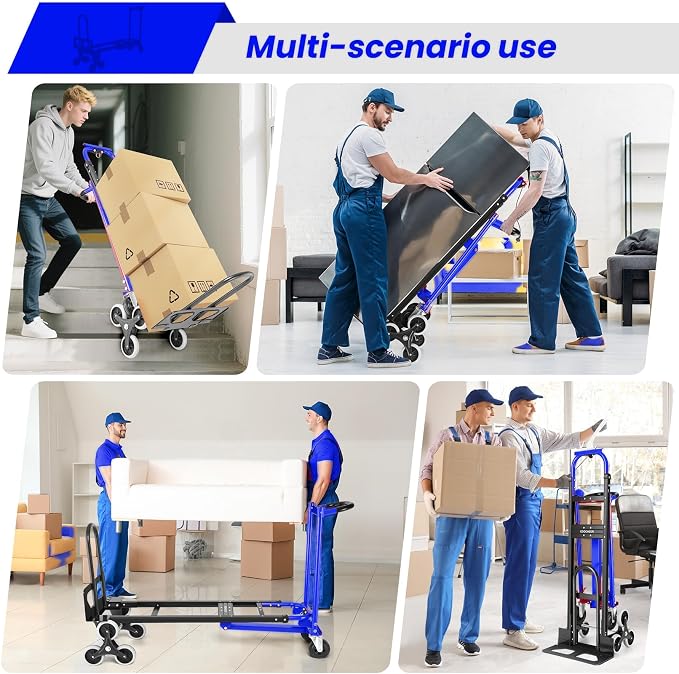 4-in-1 Hand Truck Dolly Heavy Duty Industrial Convertible, 1000 LBS Stair - Image 3