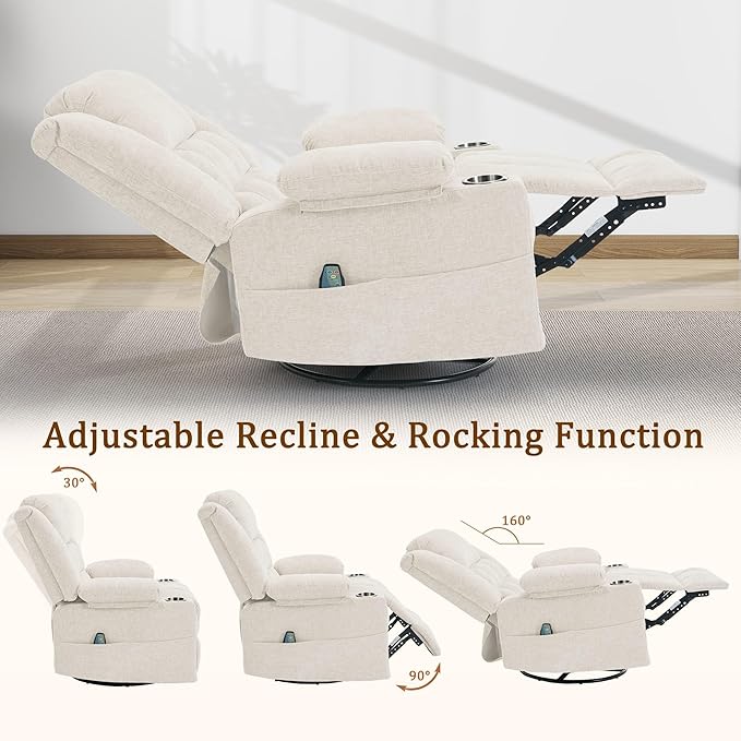 Korser 360° Swivel Rocker Recliner - Image 5