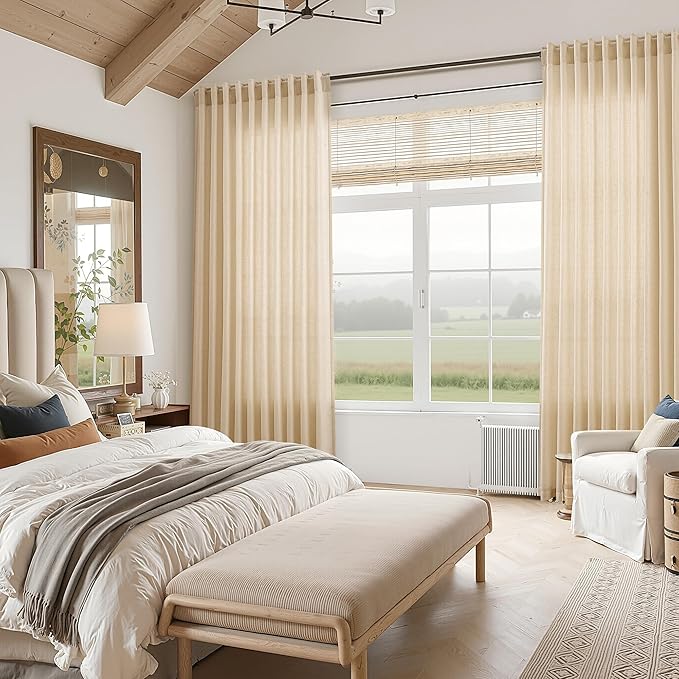 Extra Long Tan Linen Curtains 120 Inches - Image 7