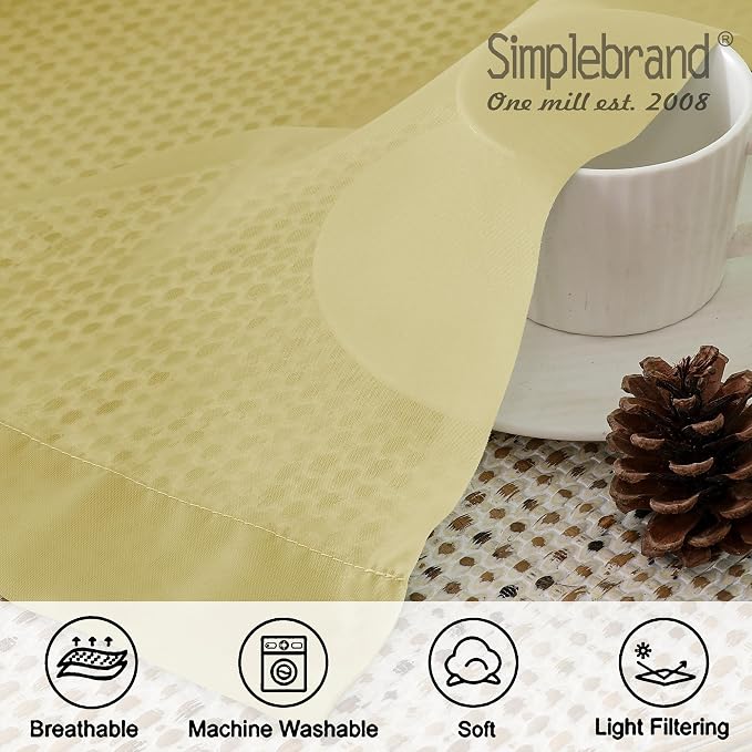 Simplebrand Yellow Short Sheer Kitchen Cafe Curtains 36 x 42 Inch, 2 Panels - Image 7