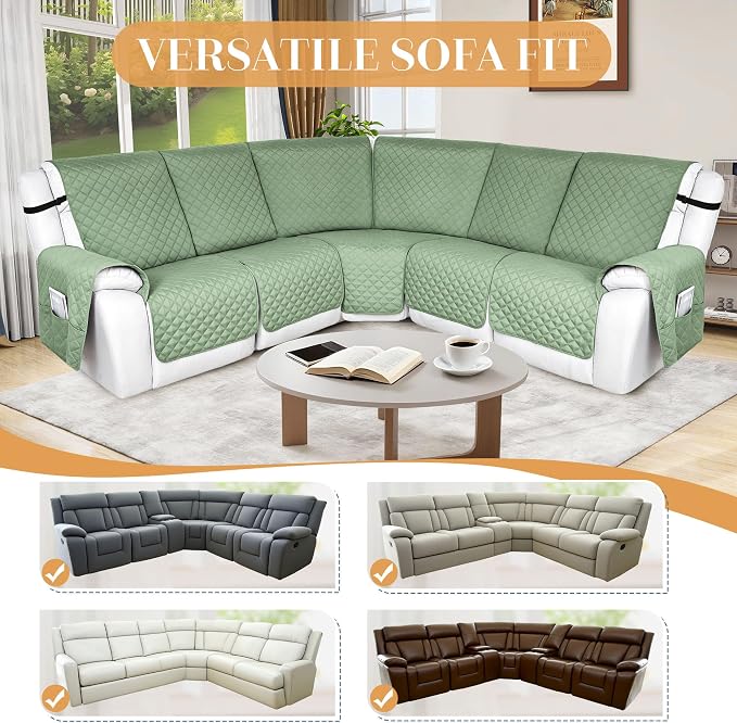 HDCAXKJ 100% Waterproof Reclining Sectional Couch Covers L Shape Recliner Sofa - Image 5