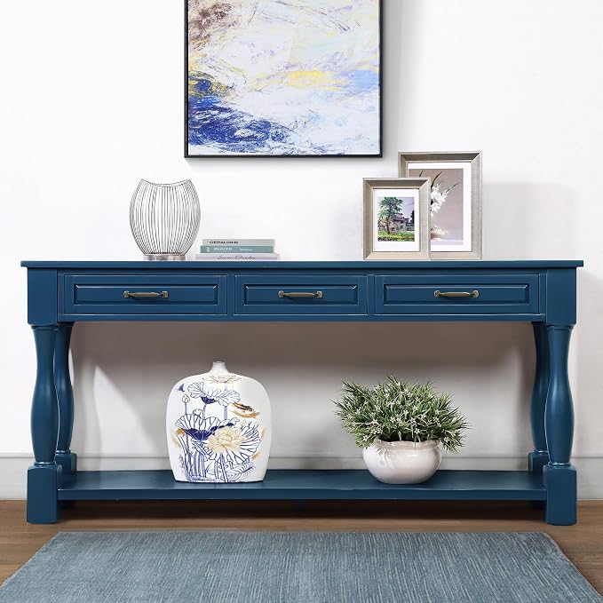 Knocbel Long Antique Entry Console Table - Image 6