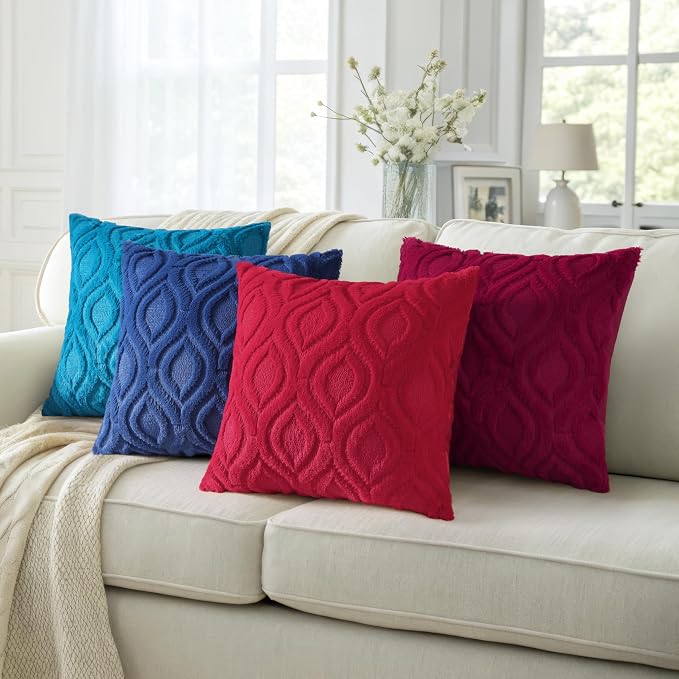 decorUhome Summer Throw Pillow Covers 12x20 Inch Set of 2, Soft Plush Faux Wool - Image 5