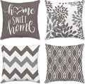 Hexagram Geometric Grey Pillow Covers 20x20 Set of 4, Decorative Outdoor Boho by Hexagram