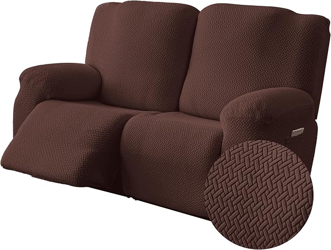 Genina Recliner Loveseat Covers, Stretch Reclining Sofa Covers, 2 Seater Couch by Genina