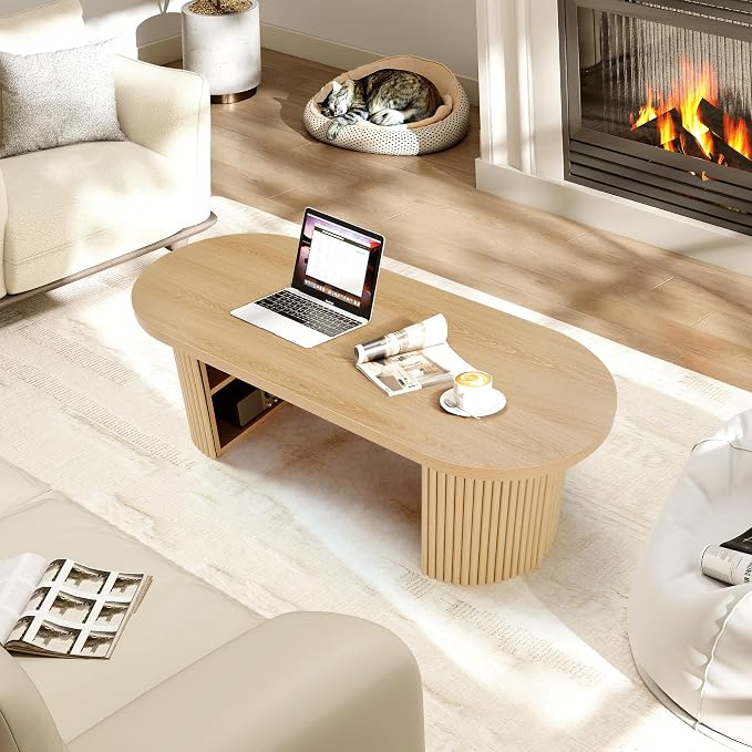 Oval Fluted Coffee Table - Image 6