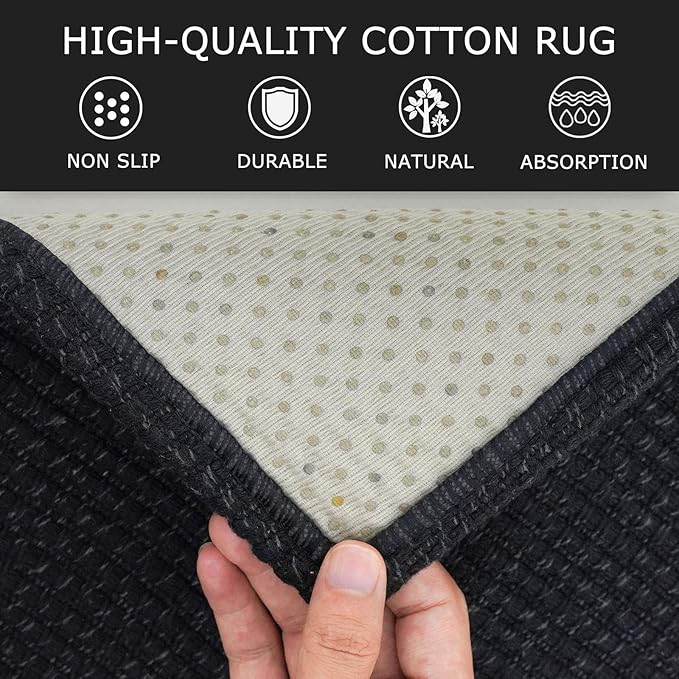 KOZYFLY Washable Area Rug 5x7 ft Rubber Backed Non Slip Rugs - Image 6