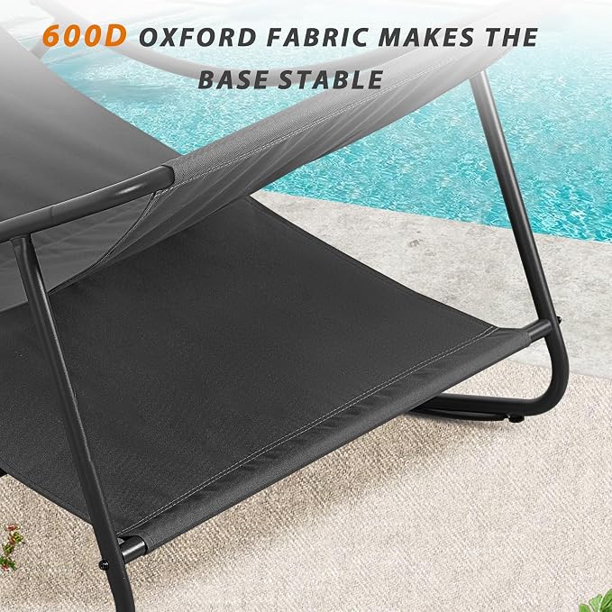NOBLEMOOD Oversized Rocking Chairs Set of 2, Outdoor & Indoor Papasan Rocking - Image 6
