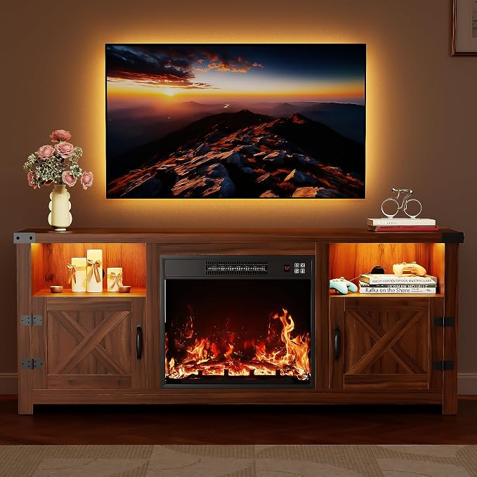 YESHOMY LED Fireplace TV Stand - Image 11