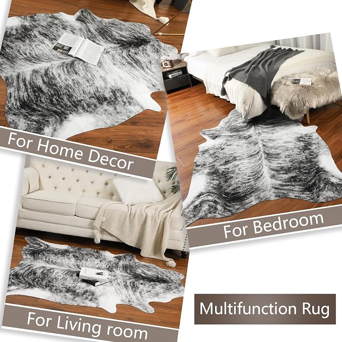 AROGAN Western Decor Faux Fur Cowhide Rug, 4 x 3 Feet Premium Animal Skin Cow - Image 6
