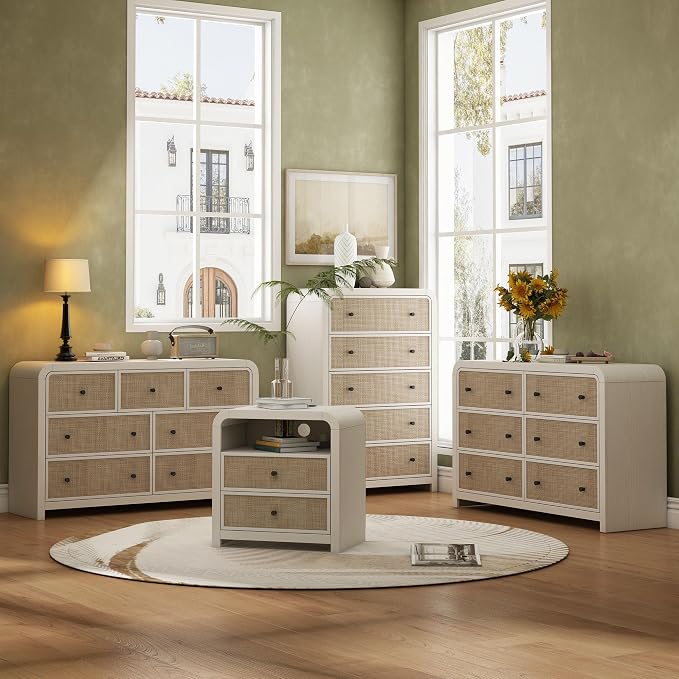 Oak&Sparrow Rattan Nightstand, 23.6'' Rattan End Table - Image 3