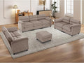 HAOMARKETS Corduroy Sofa Set, Upholstered Ottoman, Loveseat Set of 2, and by HAOMARKETS