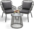 wildformers 3 Pieces Rattan Wicker Bistro Set, Outdoor Conversation Set by wildformers