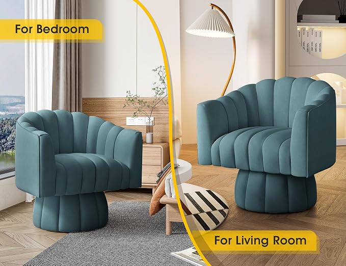 Dewhut Swivel Accent Chair, 360° Swivel Barrel Chair - Image 6