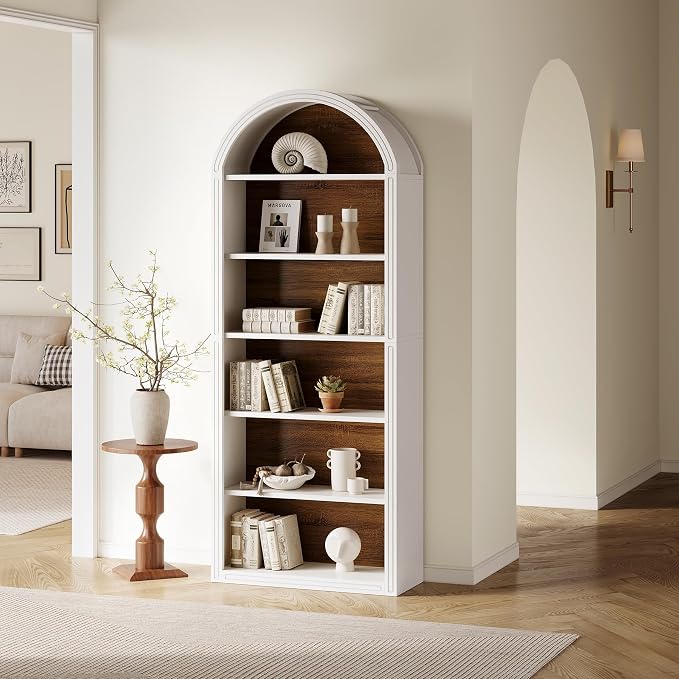 LITTLE TREE 6-Tier Bookcase, Large Freestanding Wooden Open Bookcase Bookshelf - Image 2