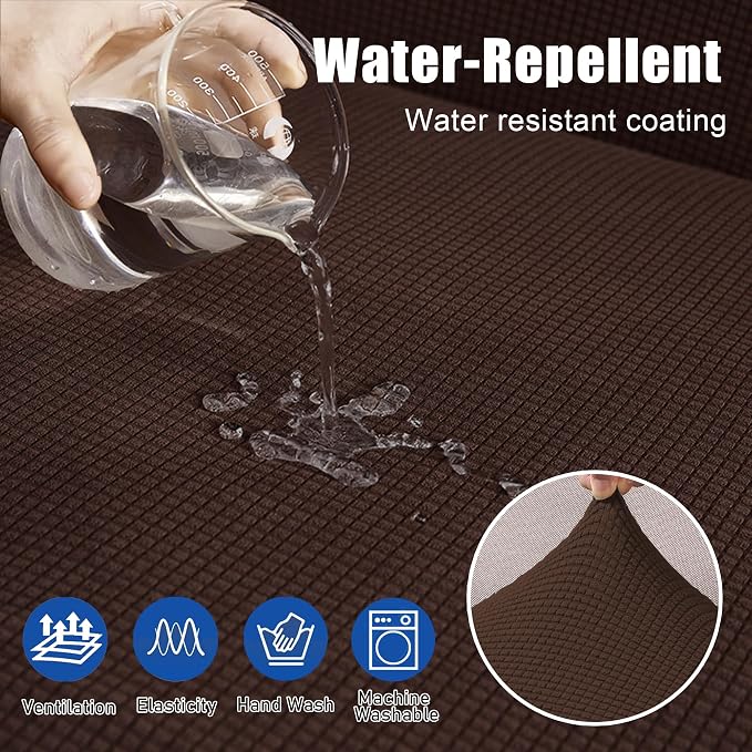 Water Repellent L Shaped Couch Covers, Sofa Seat Cushion Slipcovers, Stretch - Image 2