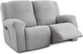 Recliner Loveseat Covers, 4-Piece Stretch Geometric Strokes Jacquard Reclining by Unknown